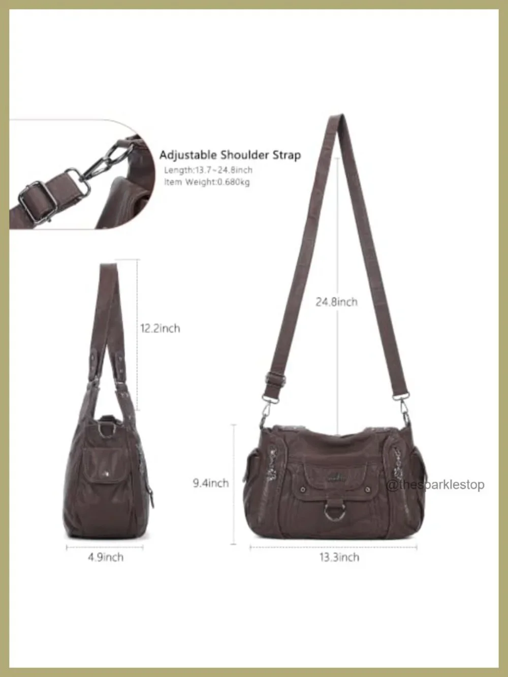 Vegan Leather Hobo Handbag Purse with Adjustable Strap, Large Capacity Satchel